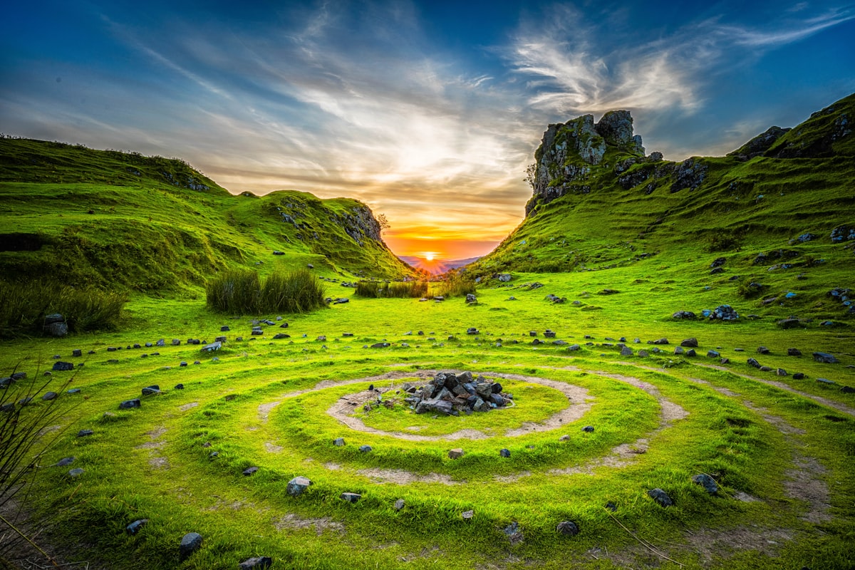 Meadow of Eden at golden hour